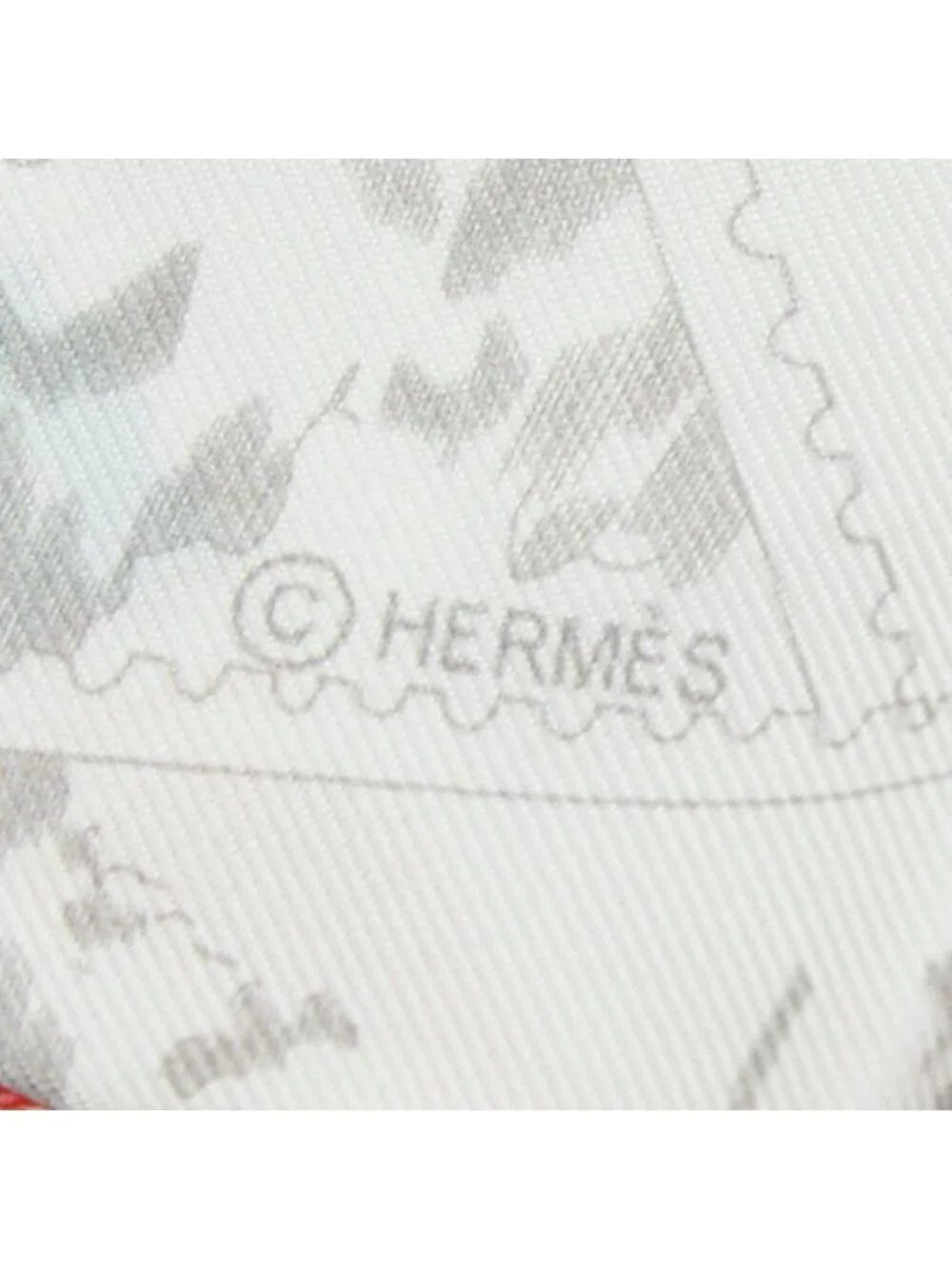 Hermes Twilly le Philateliste du Faubourg Lover Scarf White Multicolor - Picture 4 of 4